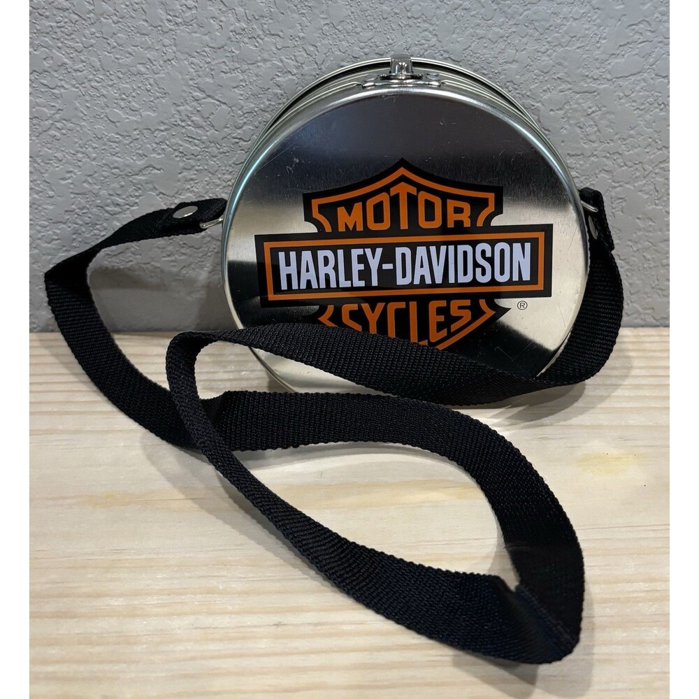VTG Harley Davidson 1999 Limited Edition Metal Bag Lunch Box Double Sided Logo